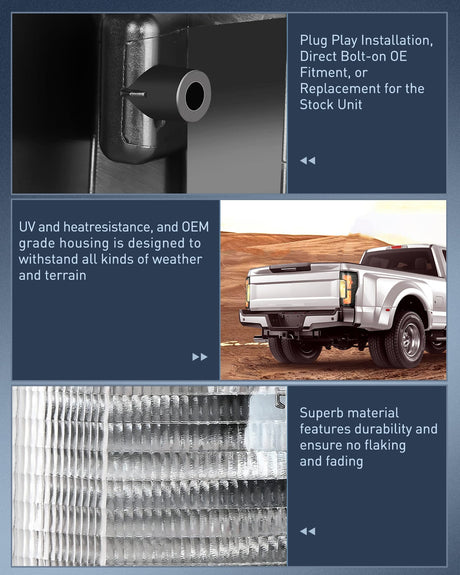 Taillight Assembly 2017 2018 2019 Ford F250 F350 Super Duty Rear Lamp Replacement Taillight Assembly OE Style Passenger Side Smoke Lens