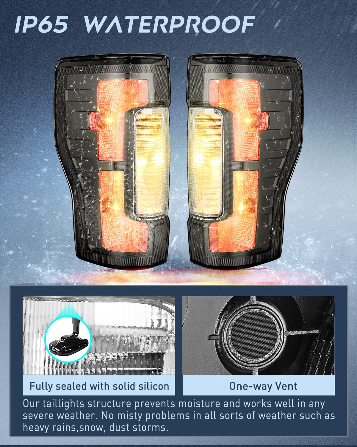 Taillight Assembly 2017 2018 2019 Ford F250 F350 Super Duty Rear Lamp Replacement Taillight Assembly OE Style Driver Side and Passenger Side Smoke Lens