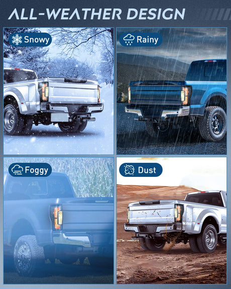 Taillight Assembly 2017 2018 2019 Ford F250 F350 Super Duty Rear Lamp Replacement Taillight Assembly OE Style Driver Side and Passenger Side Smoke Lens