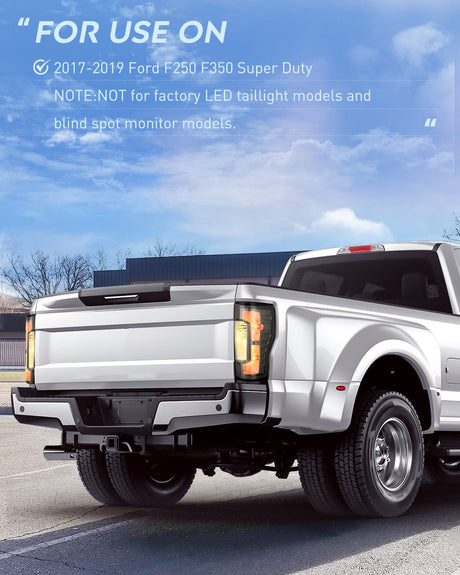 Taillight Assembly 2017 2018 2019 Ford F250 F350 Super Duty Rear Lamp Replacement Taillight Assembly OE Style Driver Side and Passenger Side Smoke Lens