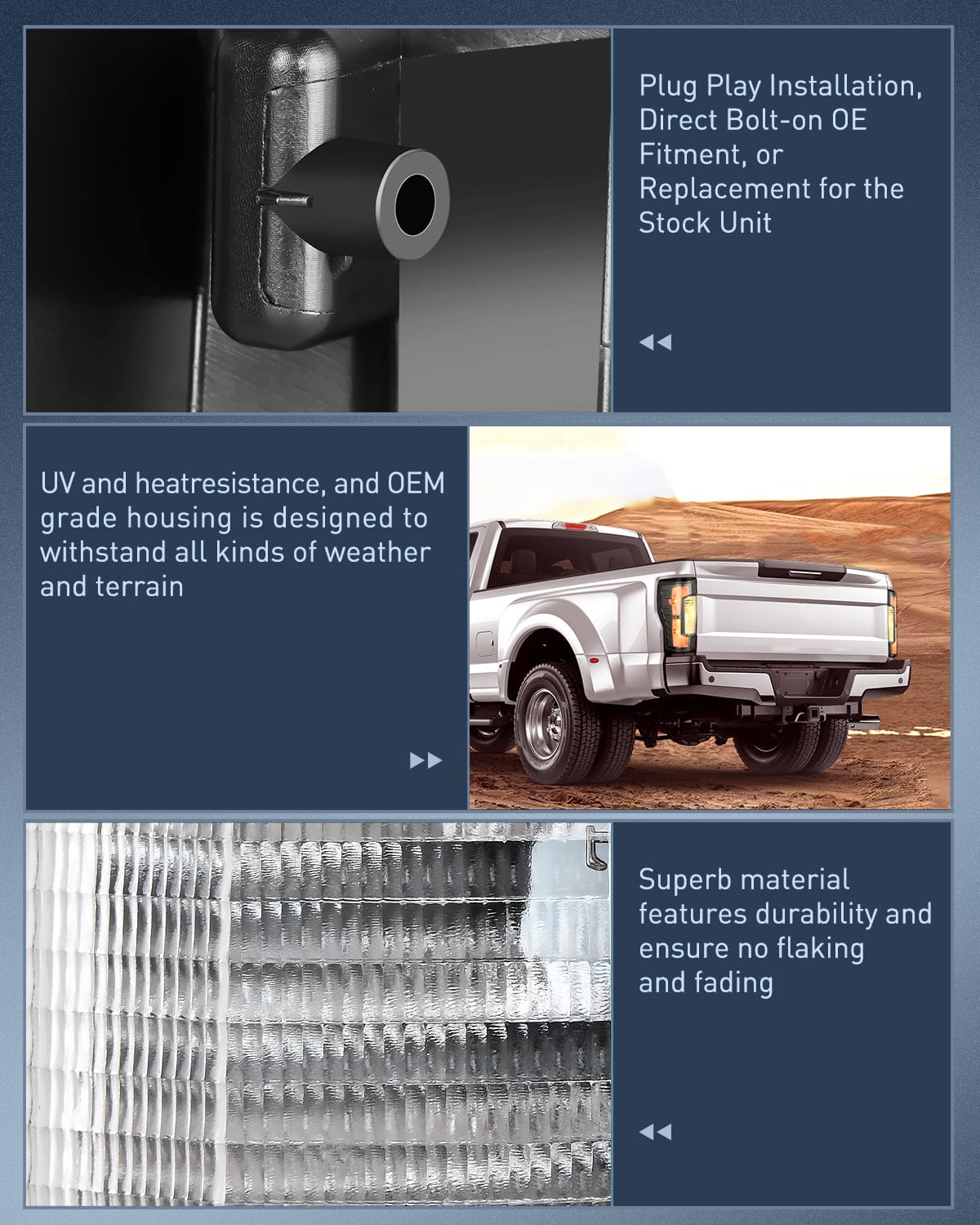 Taillight Assembly 2017 2018 2019 Ford F250 F350 Super Duty Rear Lamp Replacement Taillight Assembly OE Style Driver Side Smoke Lens