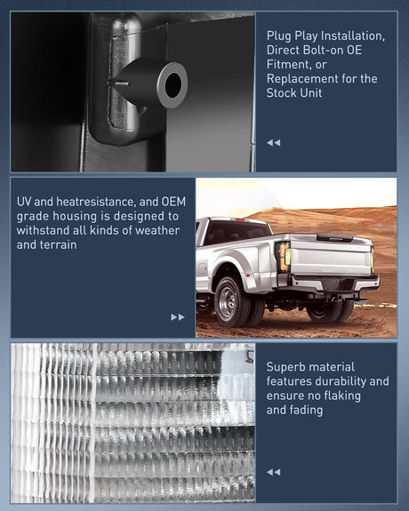 Taillight Assembly 2017 2018 2019 Ford F250 F350 Super Duty Rear Lamp Replacement Taillight Assembly OE Style Driver Side Smoke Lens