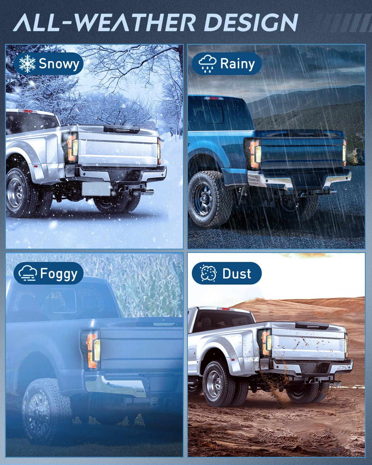 Taillight Assembly 2017 2018 2019 Ford F250 F350 Super Duty Rear Lamp Replacement Taillight Assembly OE Style Driver Side Smoke Lens