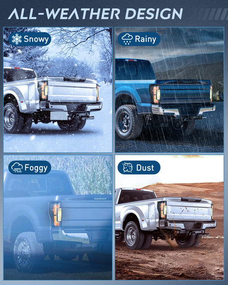 Taillight Assembly 2017 2018 2019 Ford F250 F350 Super Duty Rear Lamp Replacement Taillight Assembly OE Style Driver Side Smoke Lens