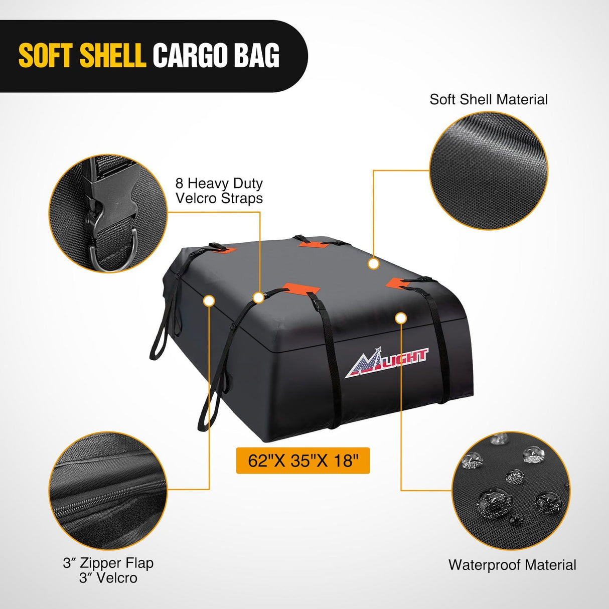 Accessories 64 x 39 x 6 Inch Universal Roof Rack Cargo Basket Kit