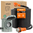 RV Parts 50A 50FT Generator Extension Cord and Power Inlet Box 125/250V Heavy Duty 6/3+8/1 Gauge STW ETL Listed NEMA 14-50P/SS2-50R Twist Lock Connector for RV