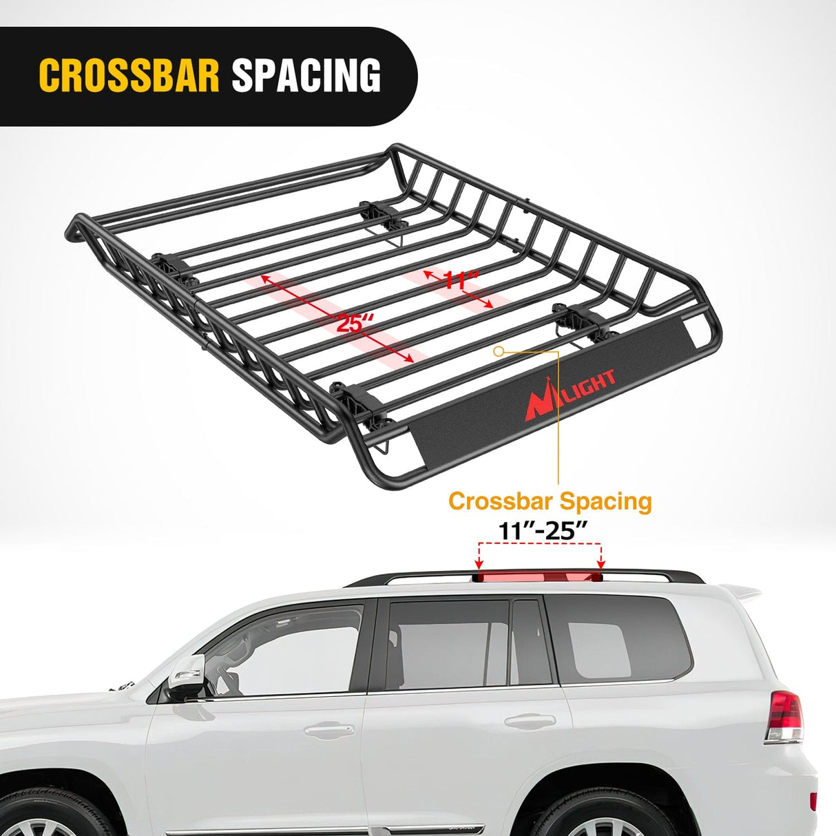 Accessories 51 x 36 x 5in Universal Roof Rack Cargo Basket