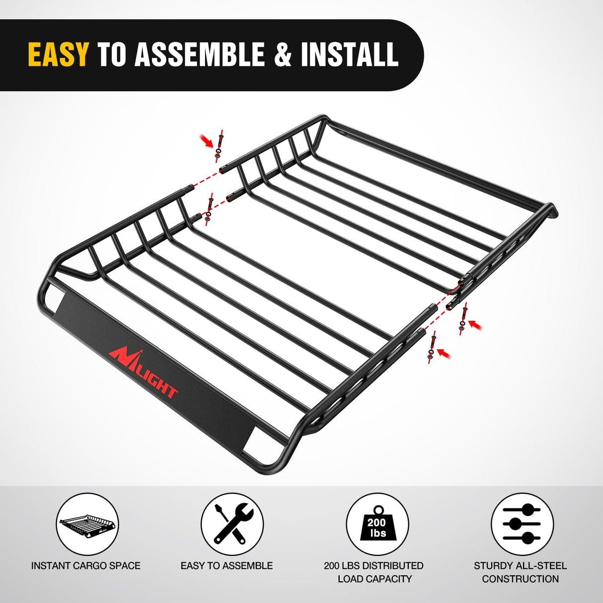 Accessories 51 x 36 x 5in Universal Roof Rack Cargo Basket