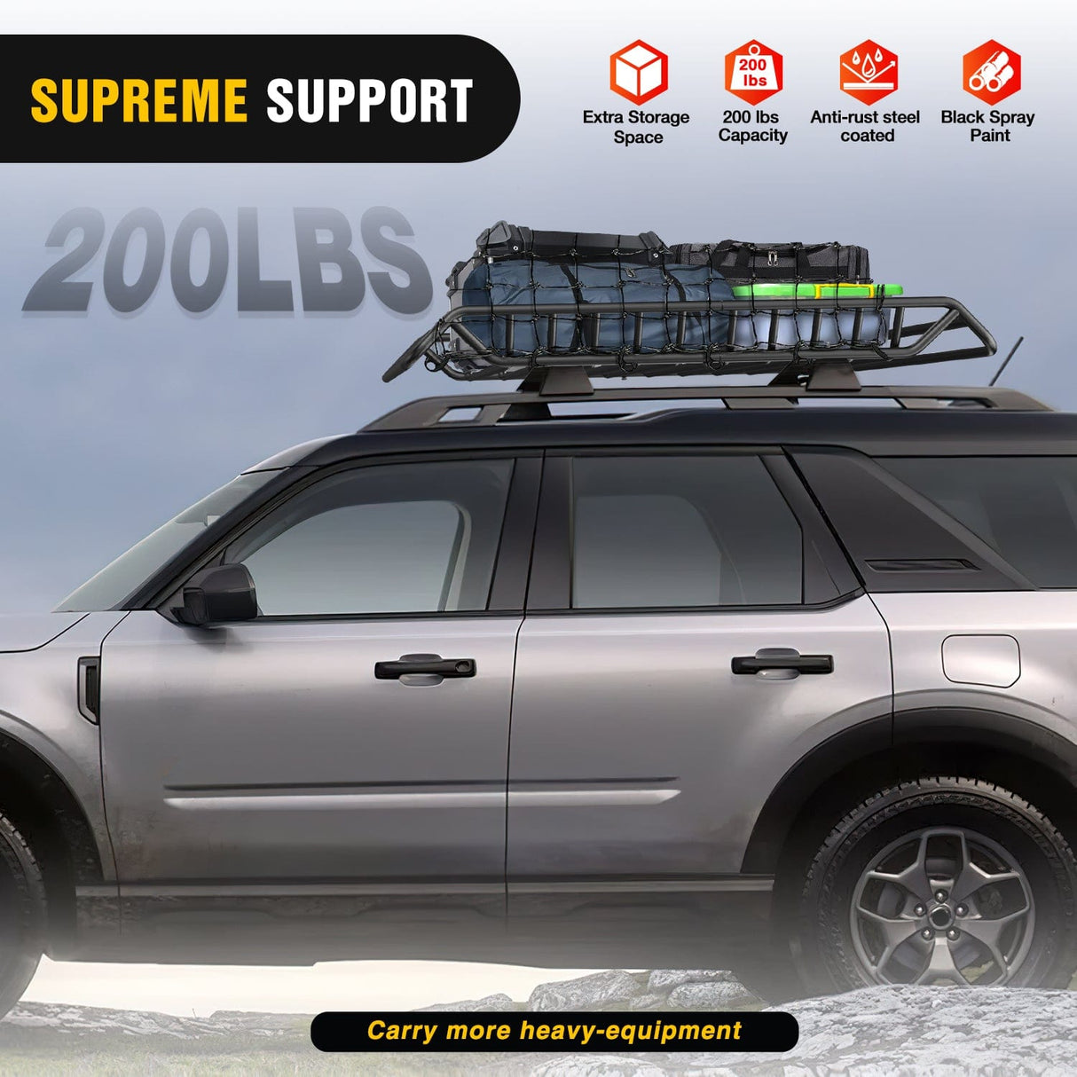 Accessories 51 x 36 x 5in Universal Roof Rack Cargo Basket