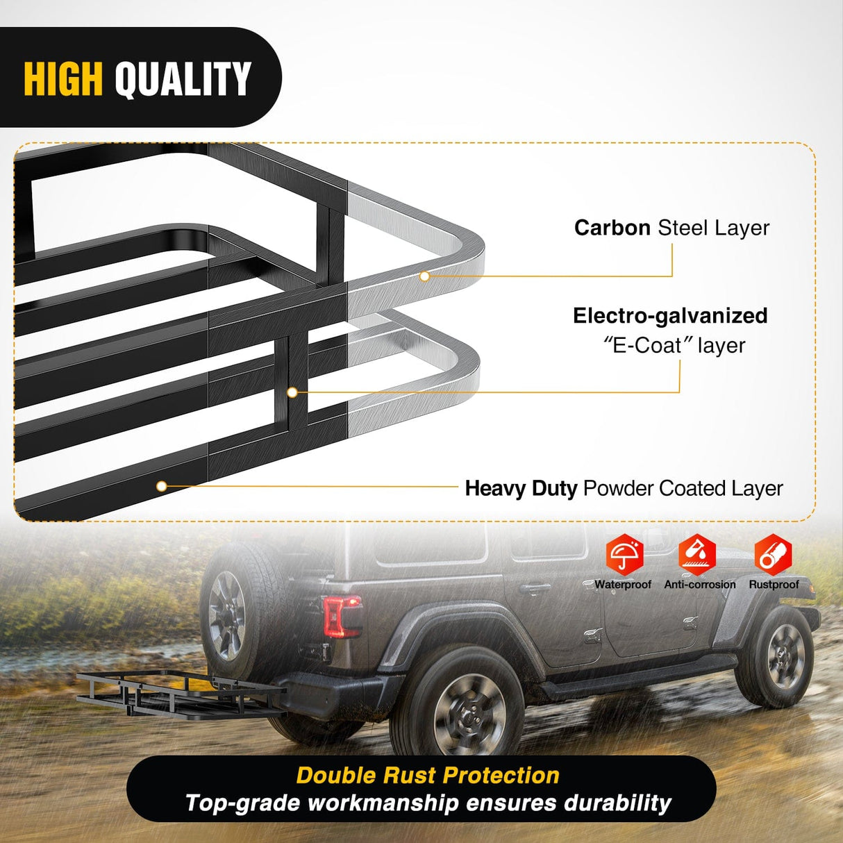 Cargo Carrier 53Inch Hitch Cargo Carrier Fits 2-inch Hitch Receiver