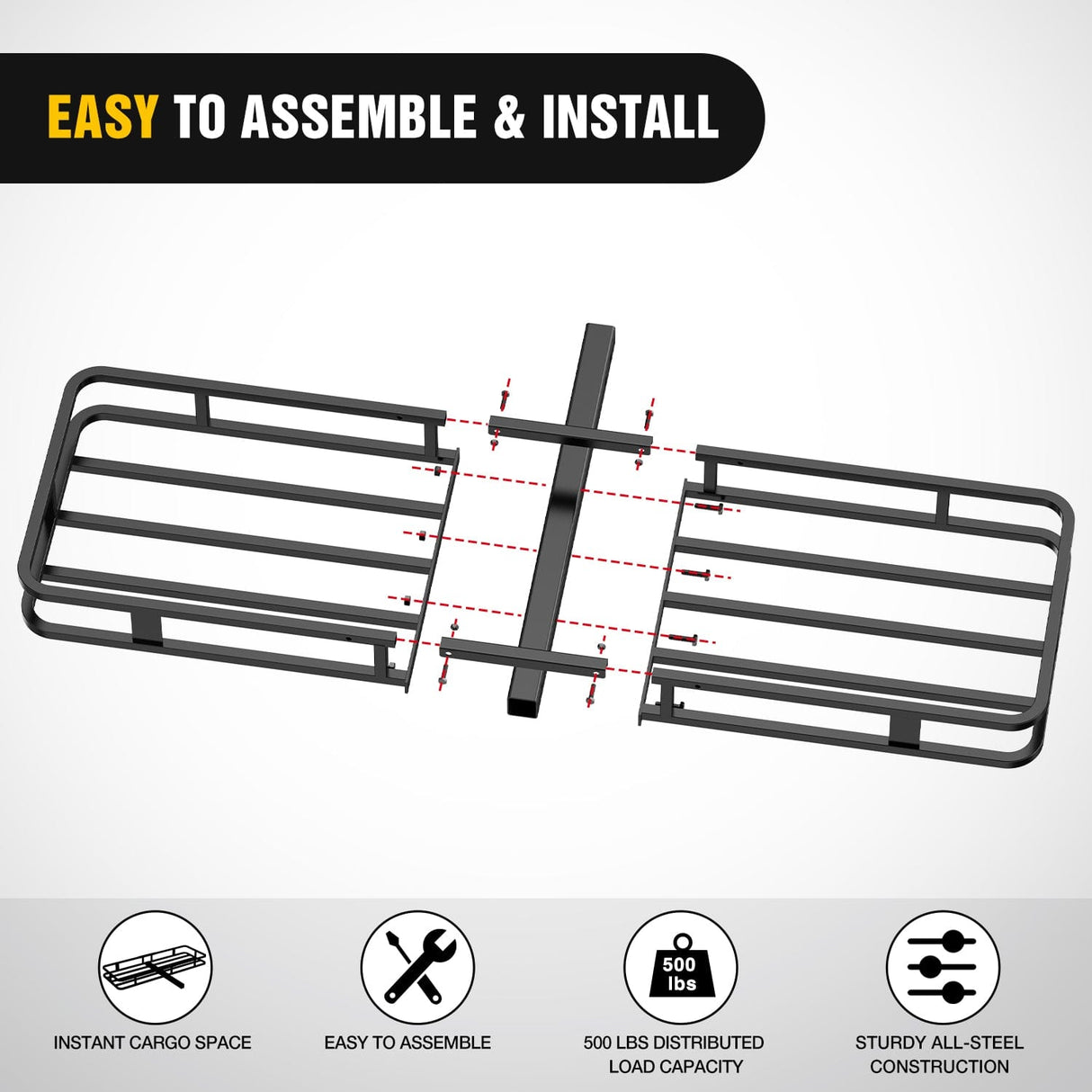 Cargo Carrier 53Inch Hitch Cargo Carrier Fits 2-inch Hitch Receiver