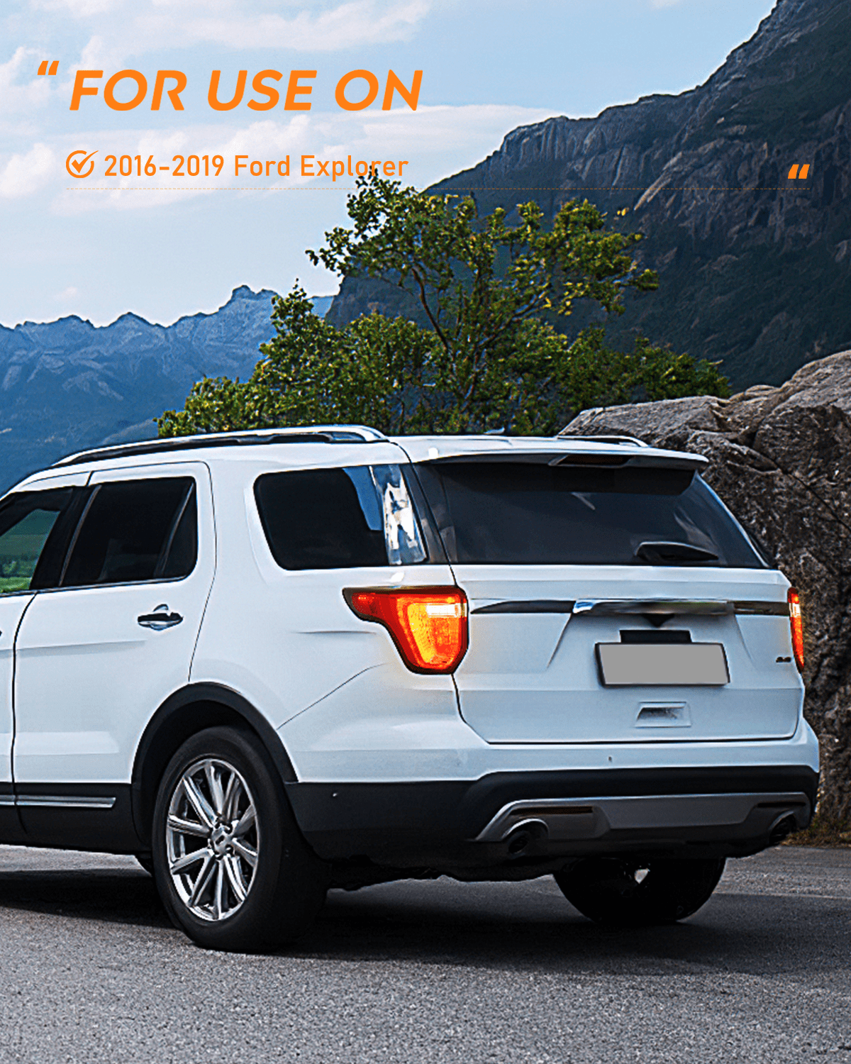 Taillight Assembly Taillight Assembly Compatible with 2016 2017 2018 2019 Ford Explorer Rear Lamp Replacement OE Style LED and halogen bulbs Driver Side Passenger