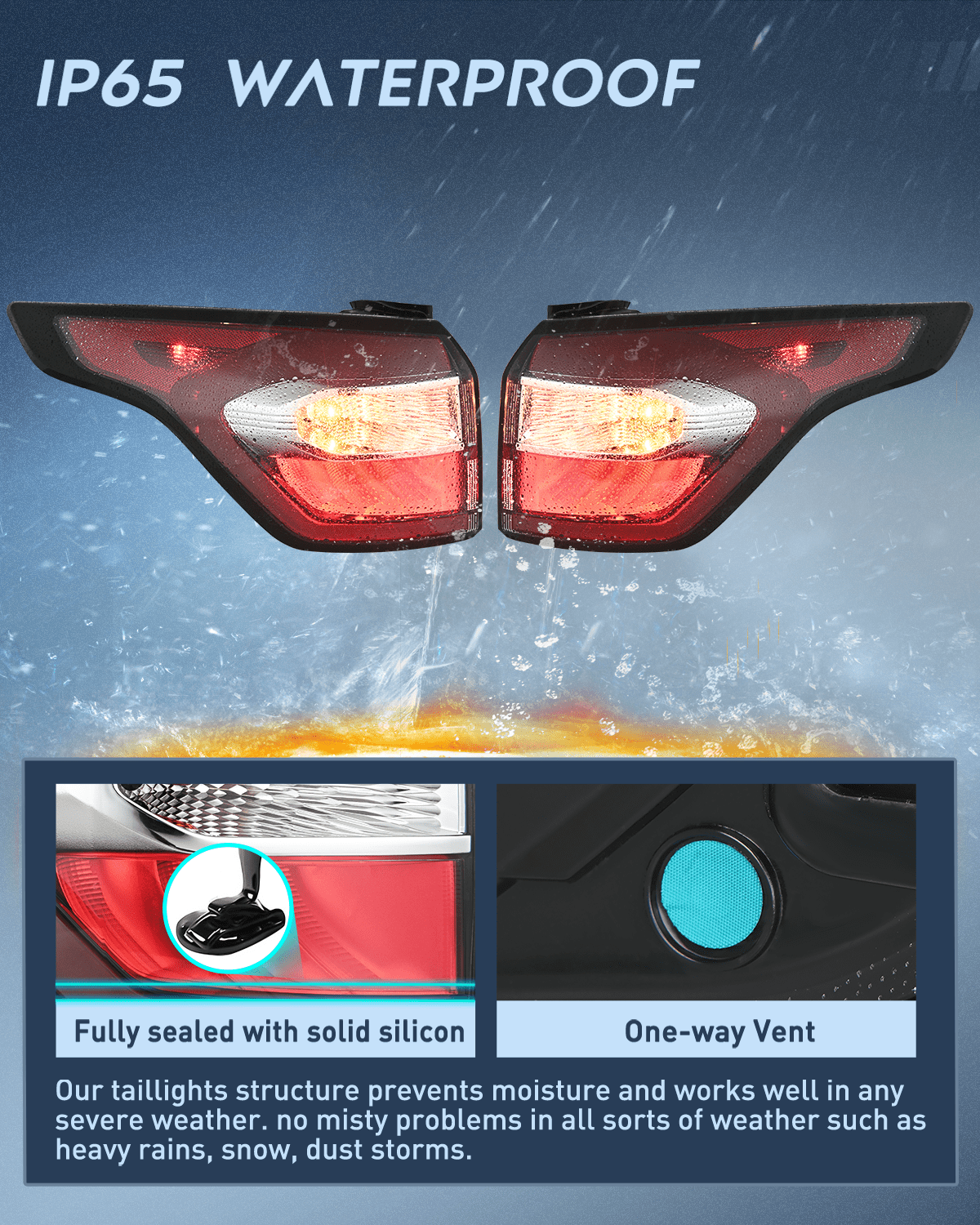 Taillight Assembly Taillight Assembly Compatible with 2017 2018 2019 Ford Escape Kuga Outer Rear Lamp Replacement OE Style LED and halogen bulbs Driver Side Passenger