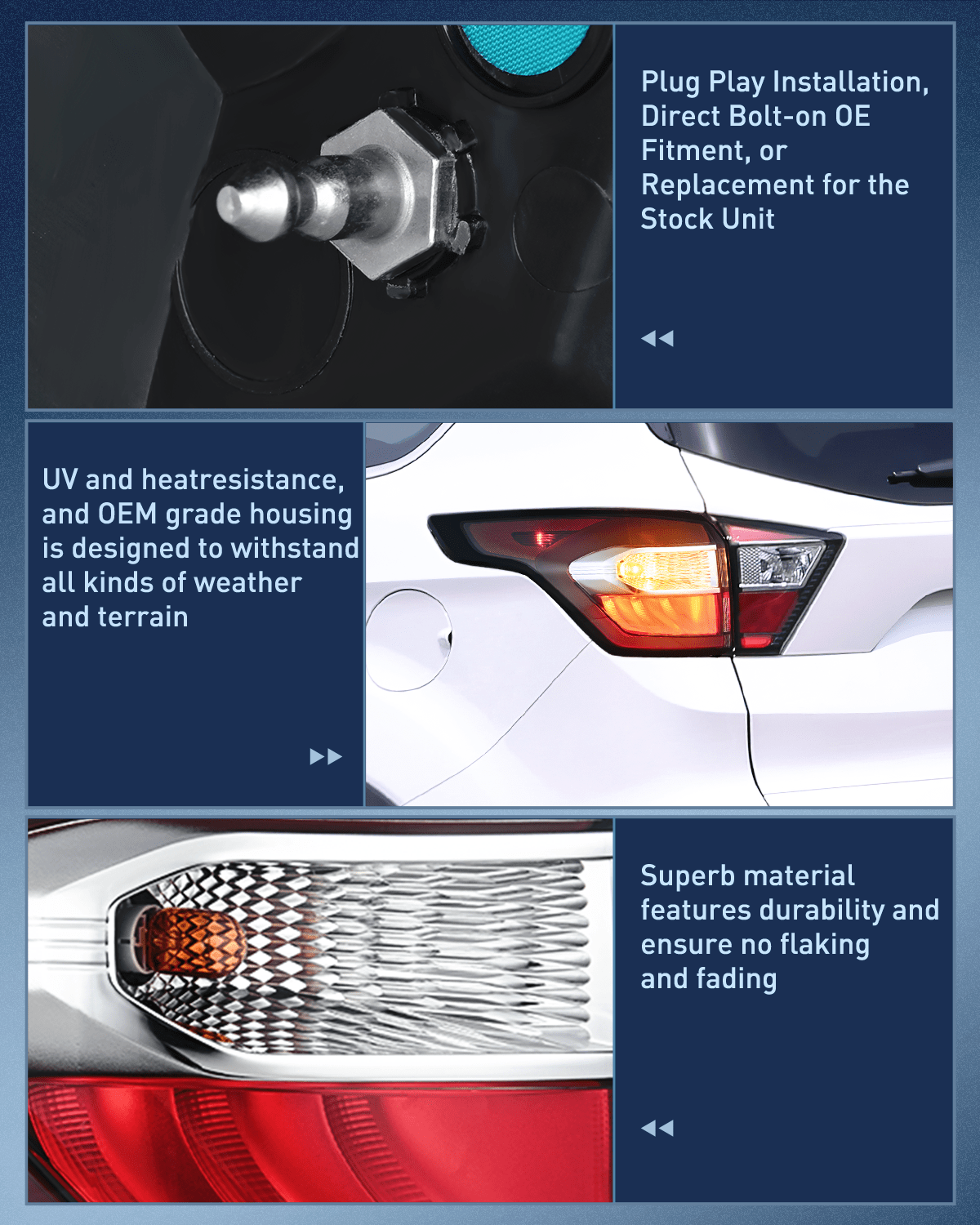 Taillight Assembly Taillight Assembly Compatible with 2017 2018 2019 Ford Escape Kuga Outer Rear Lamp Replacement OE Style LED and halogen bulbs Driver Side Passenger