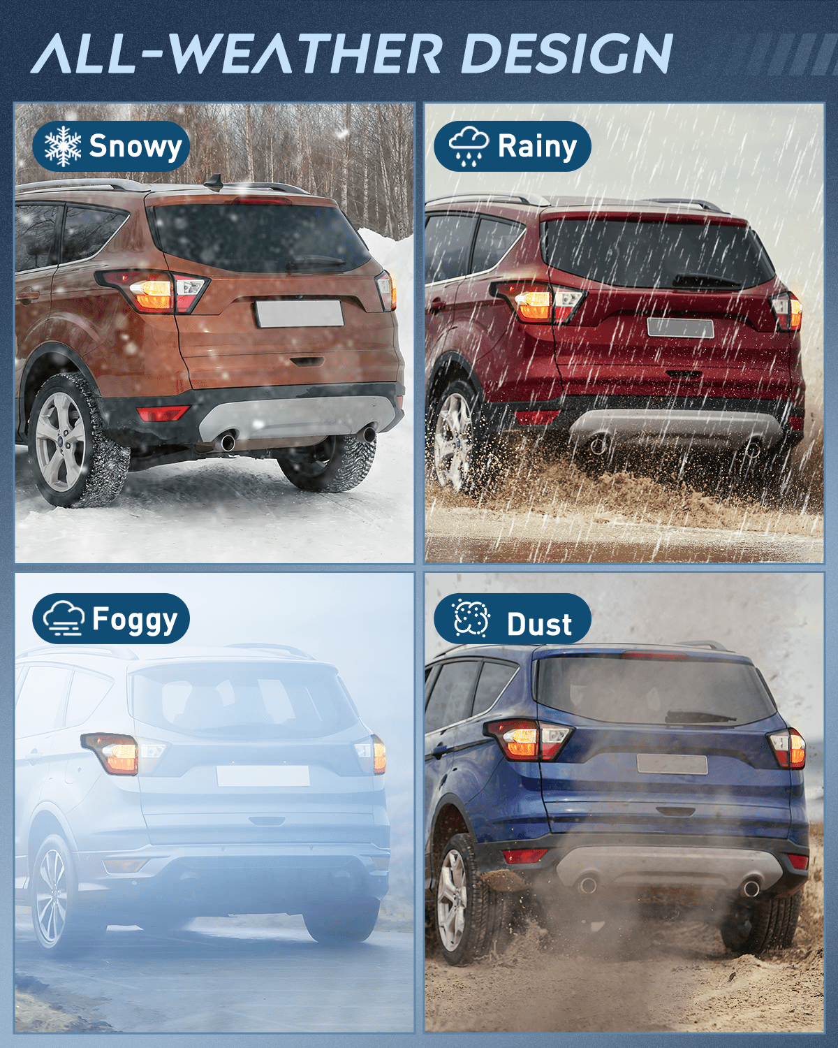 Taillight Assembly Taillight Assembly Compatible with 2017 2018 2019 Ford Escape Kuga Outer Rear Lamp Replacement OE Style LED and halogen bulbs Driver Side Passenger