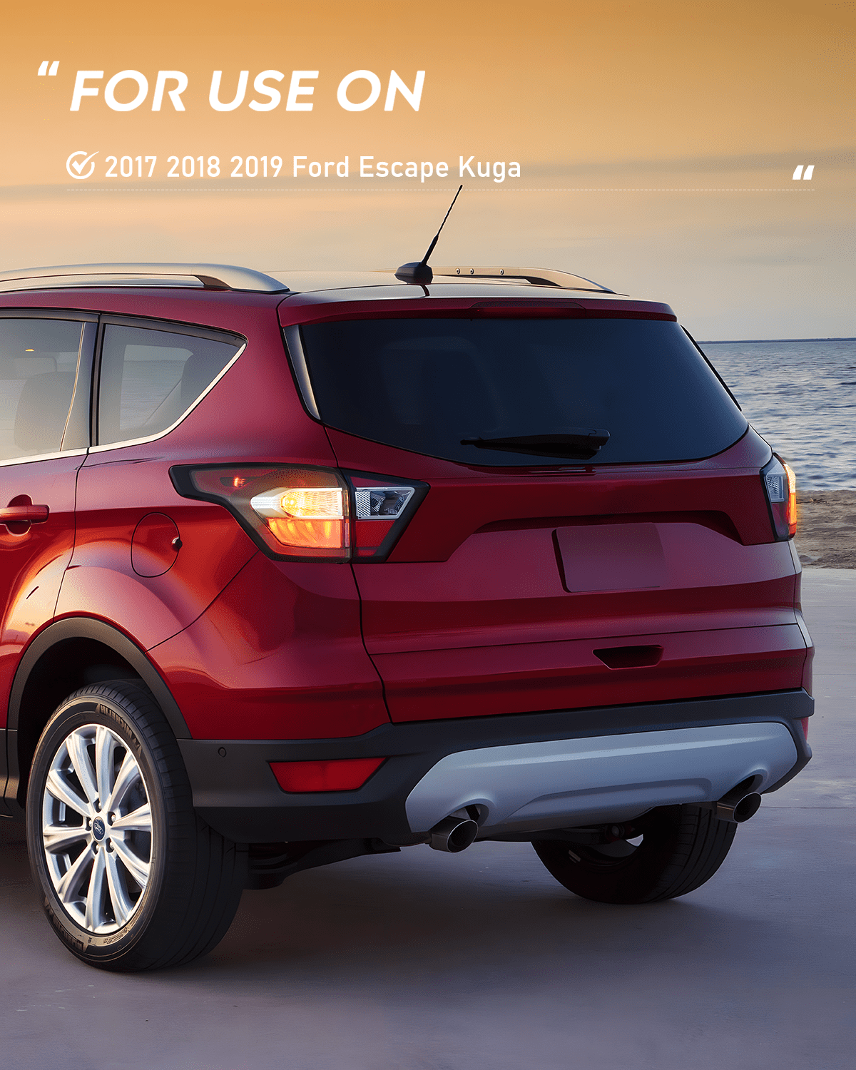 Taillight Assembly Taillight Assembly Compatible with 2017 2018 2019 Ford Escape Kuga Outer Rear Lamp Replacement OE Style LED and halogen bulbs Driver Side Passenger