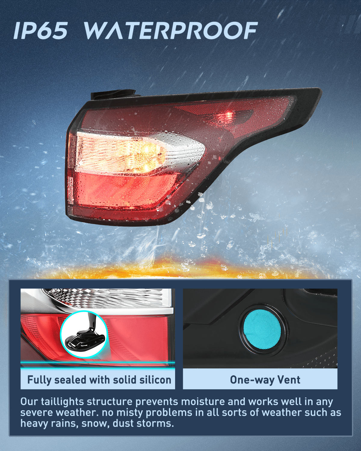 Taillight Assembly Taillight Assembly Compatible with 2017 2018 2019 Ford Escape Kuga Outer Rear Lamp Replacement OE Style LED and halogen bulbs Passenger Side