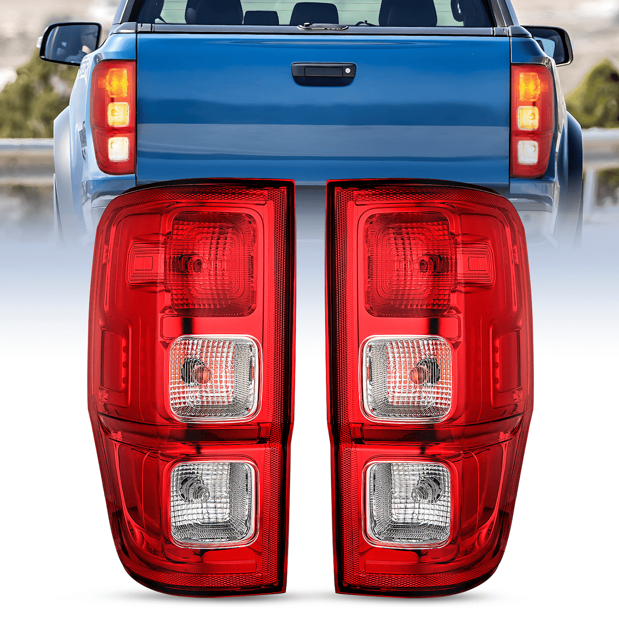 Taillight Assembly Taillight Assembly Compatible with 2019 2020 2021 2022 2023 Ford Ranger XL Rear Lamp Replacement OE Style LED and halogen bulbs Driver Passenger Side