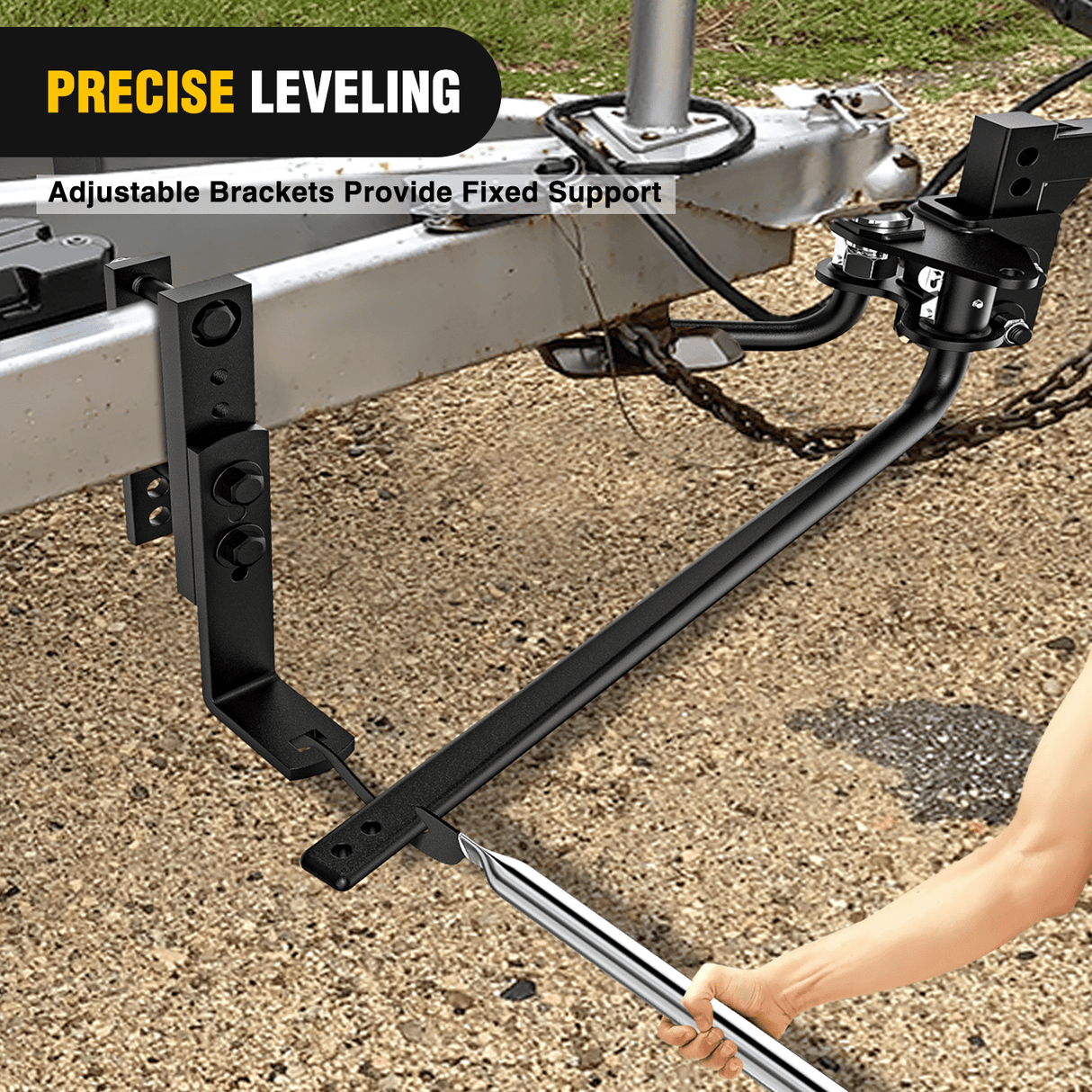 Trailer Hitch 800 lbs Round Bar Weight Distributing Hitches Kit with Sway Control