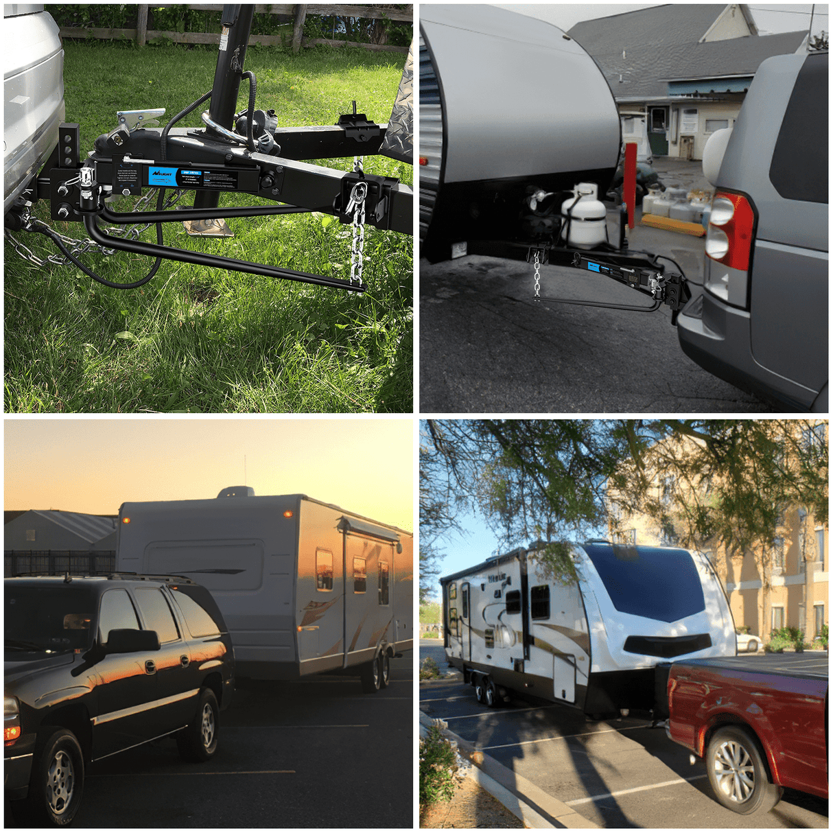 Trailer Hitch 1200 lbs Round Bar Weight Distributing Hitches Kit with Sway Control