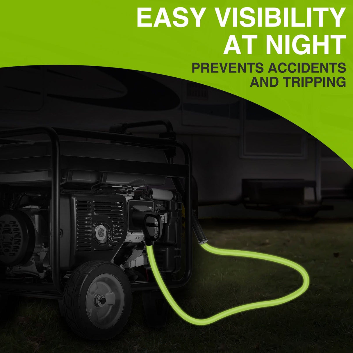 RV Parts 25FT 30 Amp RV Extension Cord 125V Heavy Duty 10/3 Gauge Pure Copper STW Wire UL ETL Listed 3 Prong TT-30P TT-30R Weatherproof Suit for Camper Caravan Trailer Bright Green