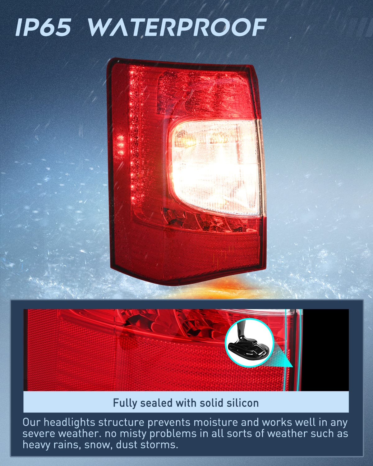 Taillight Assembly Taillight Assembly Compatible with 2011 2012 2013 2014 2015 2016 Chrysler Town & Country with LED Type Taillights Only Rear Lamp OE Style Driver Side