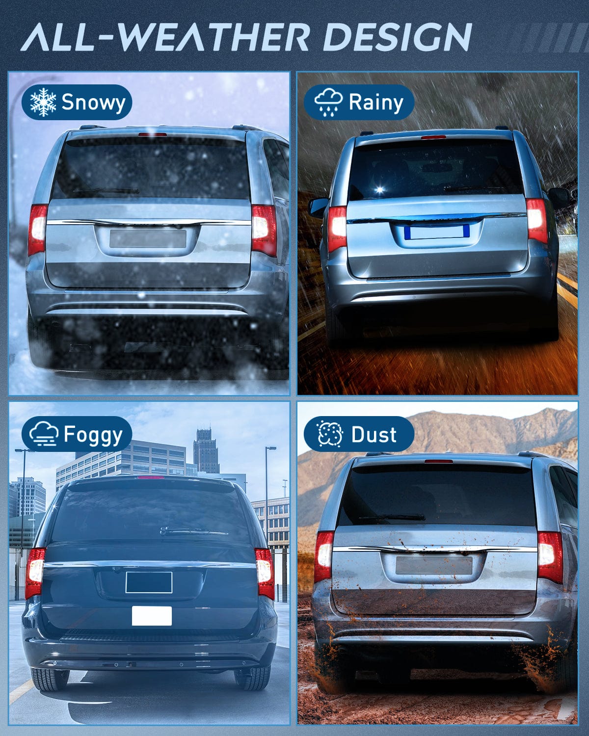 Taillight Assembly Taillight Assembly Compatible with 2011 2012 2013 2014 2015 2016 Chrysler Town & Country with LED Type Taillights Only Rear Lamp OE Style Driver Side