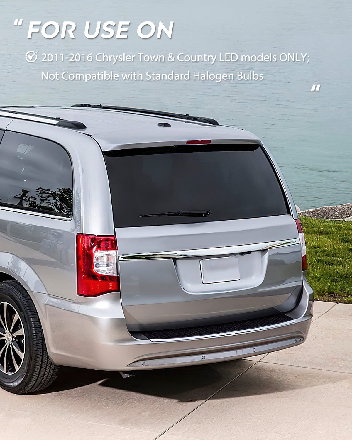 Taillight Assembly Taillight Assembly Compatible with 2011 2012 2013 2014 2015 2016 Chrysler Town & Country with LED Type Taillights Only Rear Lamp OE Style Driver Side