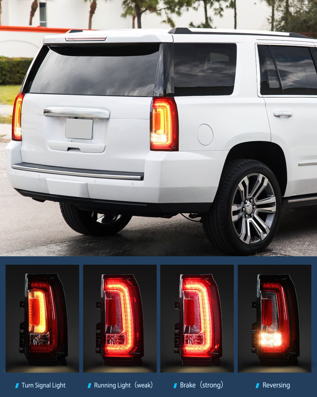 Taillight Assembly Taillight Assembly Compatible with 2015 2016 2017 2018 2019 2020 GMC Yukon and Yukon XL 2015-2018 submodel Denali SLE SLT LED Type Tail Lights Rear Lamp Replacement Passenger Side