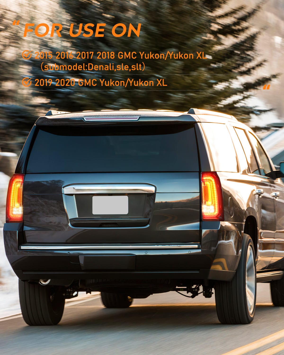 Taillight Assembly Taillight Assembly Compatible with 2015 2016 2017 2018 2019 2020 GMC Yukon and Yukon XL 2015-2018 submodel Denali SLE SLT LED Type Tail Lights Rear Lamp Replacement Passenger Side