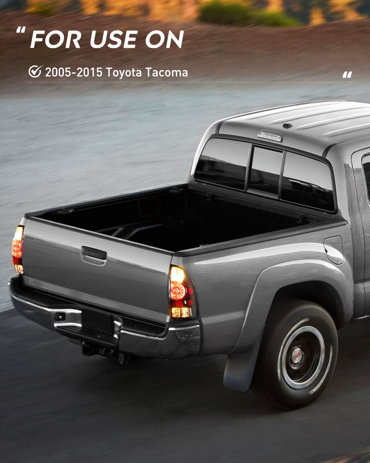 Taillight Assembly Taillight Assembly Compatible with Toyota Tacoma 2005 2006 2007 2008 2009 2010 2011 2012 2013 2014 2015 Rear Lamp Replacement Black Housing LED Lens Passenger Side