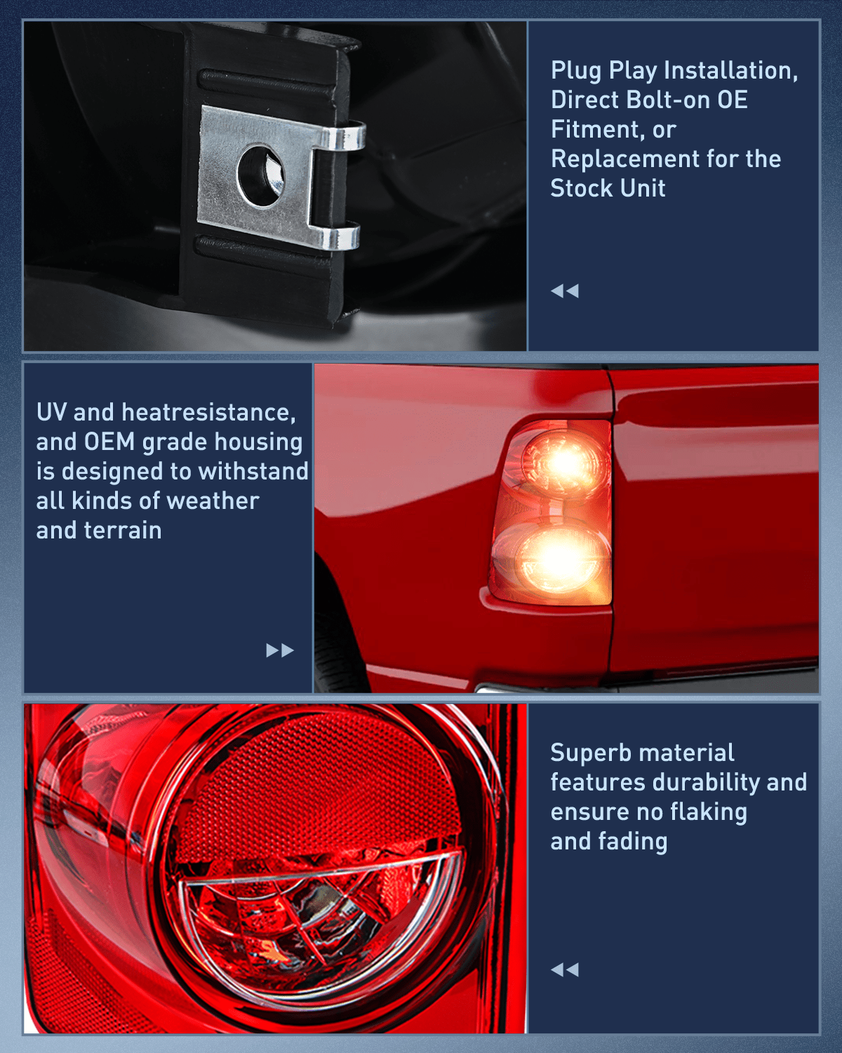 Taillight Assembly Taillight Assembly Compatible with 2007 2008 Dodge Ram 1500 2007 2008 2009 Dodge Ram 2500 3500 Rear Lamp Replacement OE Style Driver Side and Passenger Side Red Lens