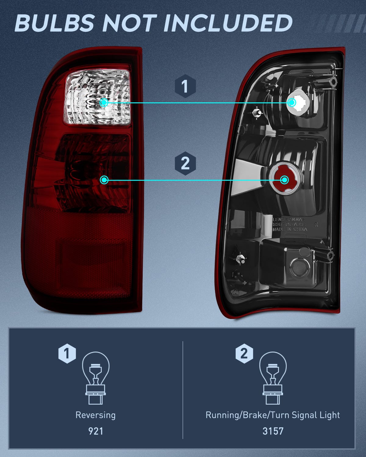 Taillight Assembly Taillight Assembly Compatible with 2008 2009 2010 2011 2012 2013 2014 2015 2016 Ford F250 F350 F450 Super Duty Rear Lamp Replacement OE Style Driver Side Dark Red