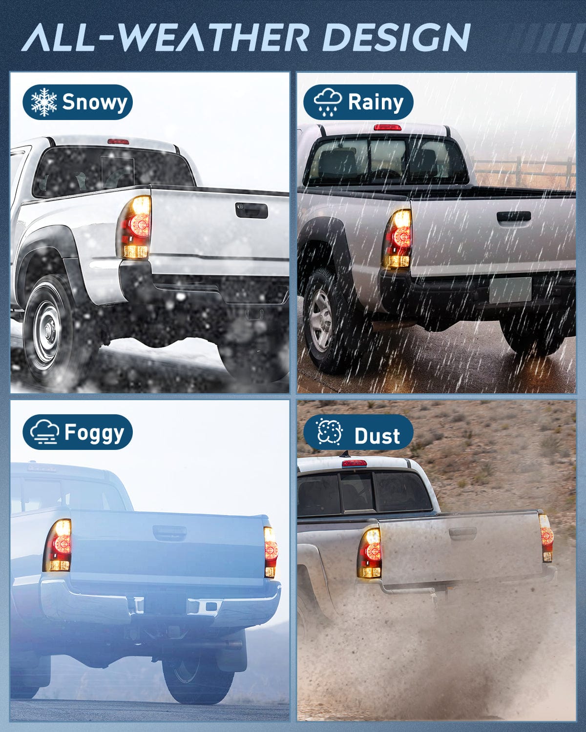 Taillight Assembly Taillight Assembly Compatible with Toyota Tacoma 2005 2006 2007 2008 2009 2010 2011 2012 2013 2014 2015 Rear Lamp Replacement Black Housing LED Lens Driver Side