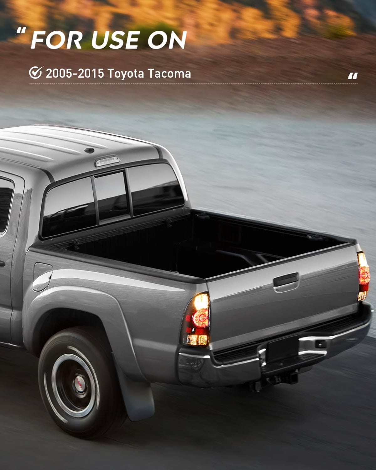 Taillight Assembly Taillight Assembly Compatible with Toyota Tacoma 2005 2006 2007 2008 2009 2010 2011 2012 2013 2014 2015 Rear Lamp Replacement Black Housing LED Lens Driver Side