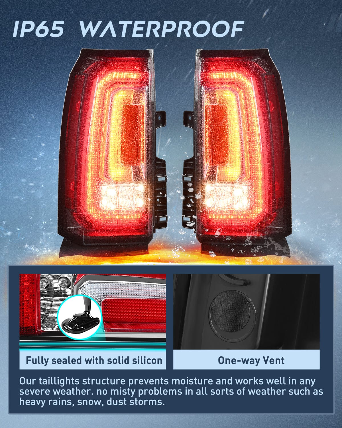 Taillight Assembly Nilight Taillight Assembly Compatible with 2015 2016 2017 2018 2019 2020 GMC Yukon and Yukon XL 2015-2018 submodel Denali SLE SLT LED Type Tail Lights Rear Lamp Replacement Driver and Passenger Side