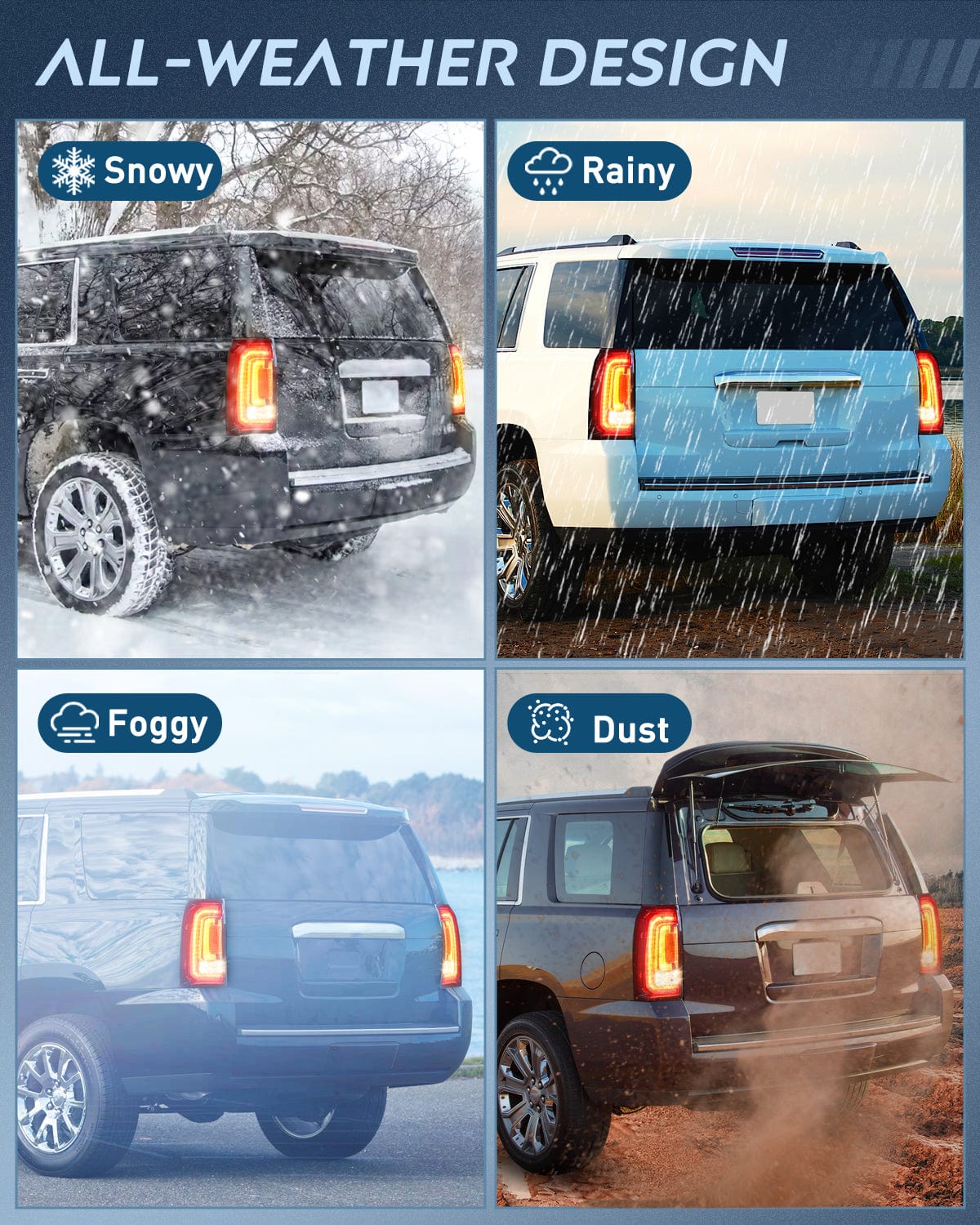 Taillight Assembly Nilight Taillight Assembly Compatible with 2015 2016 2017 2018 2019 2020 GMC Yukon and Yukon XL 2015-2018 submodel Denali SLE SLT LED Type Tail Lights Rear Lamp Replacement Driver and Passenger Side