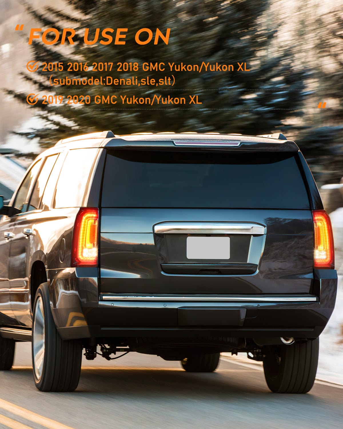 Taillight Assembly Nilight Taillight Assembly Compatible with 2015 2016 2017 2018 2019 2020 GMC Yukon and Yukon XL 2015-2018 submodel Denali SLE SLT LED Type Tail Lights Rear Lamp Replacement Driver and Passenger Side