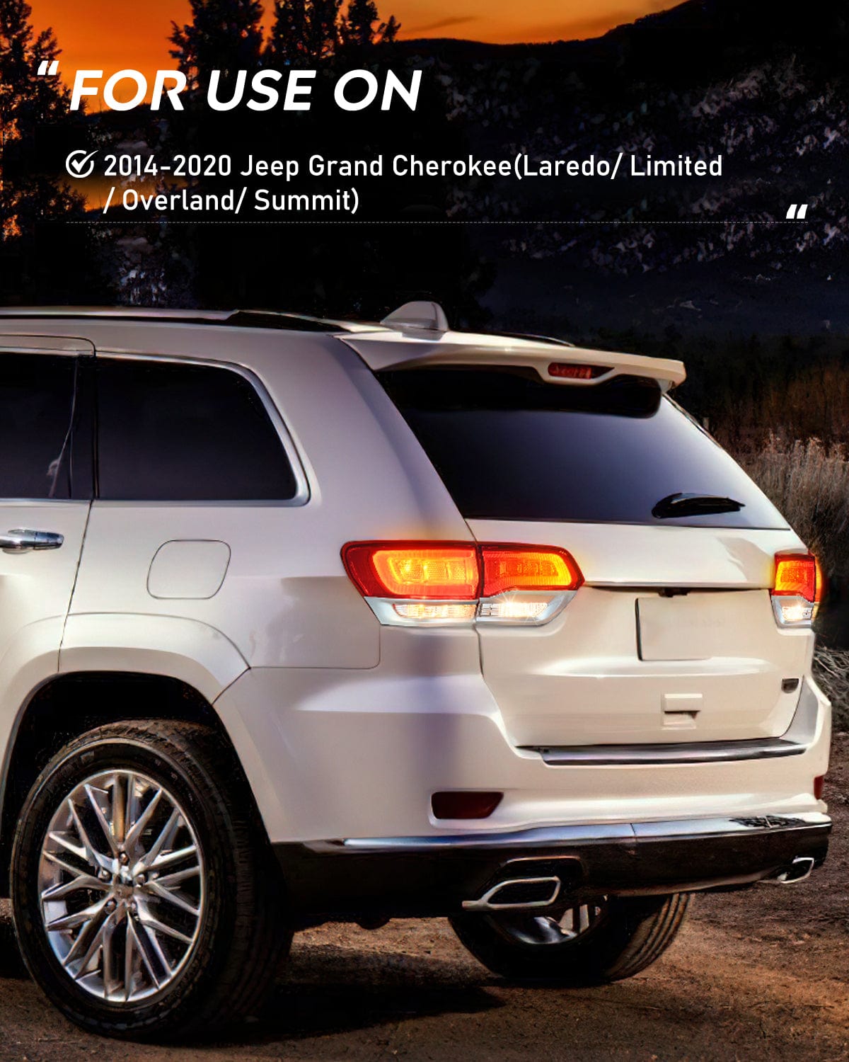 Taillight Assembly Taillight Assembly Compatible with 2014 2015 2016 2017 2018 2019 2020 Jeep Grand Cherokee Laredo/Limited/Overland/Summit Tail Lights Driver and Passenger Side w/Bulbs 4 PCS