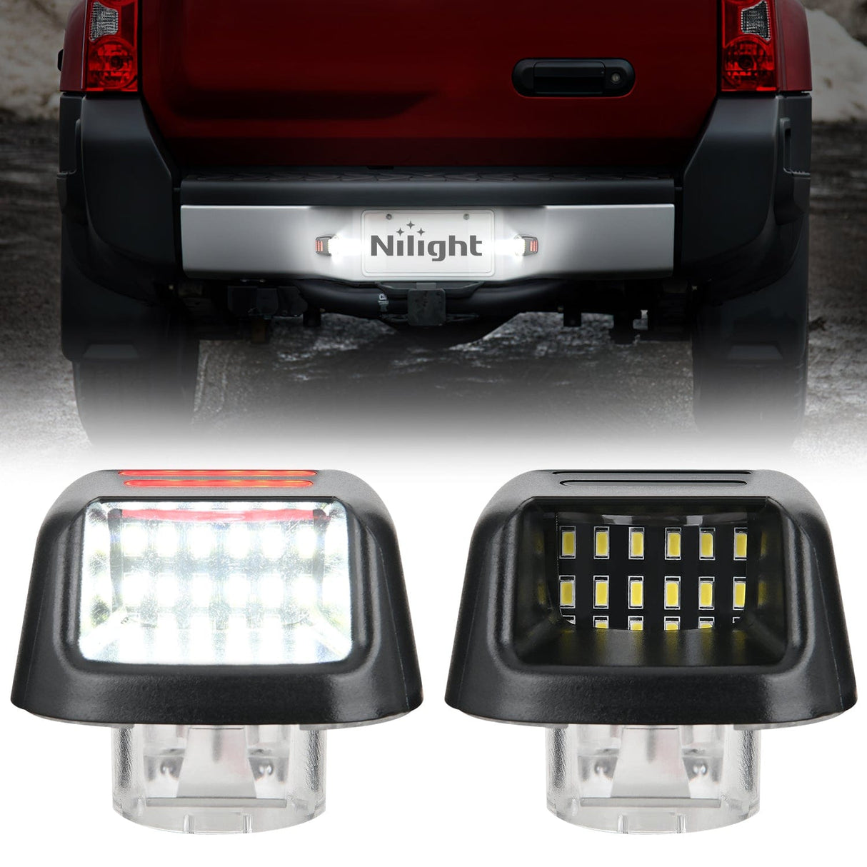 Tail Brake Turn Reverse Lights License Plate Lights Compatible with 2007 2008 2009 2010 2011 2012 2013 2014 2015 2016 2017 2018 2019 2020 2021 Nissan Frontier Navara D40 2007-2015 Titan Armada Xterra Red OLED Neon Tube