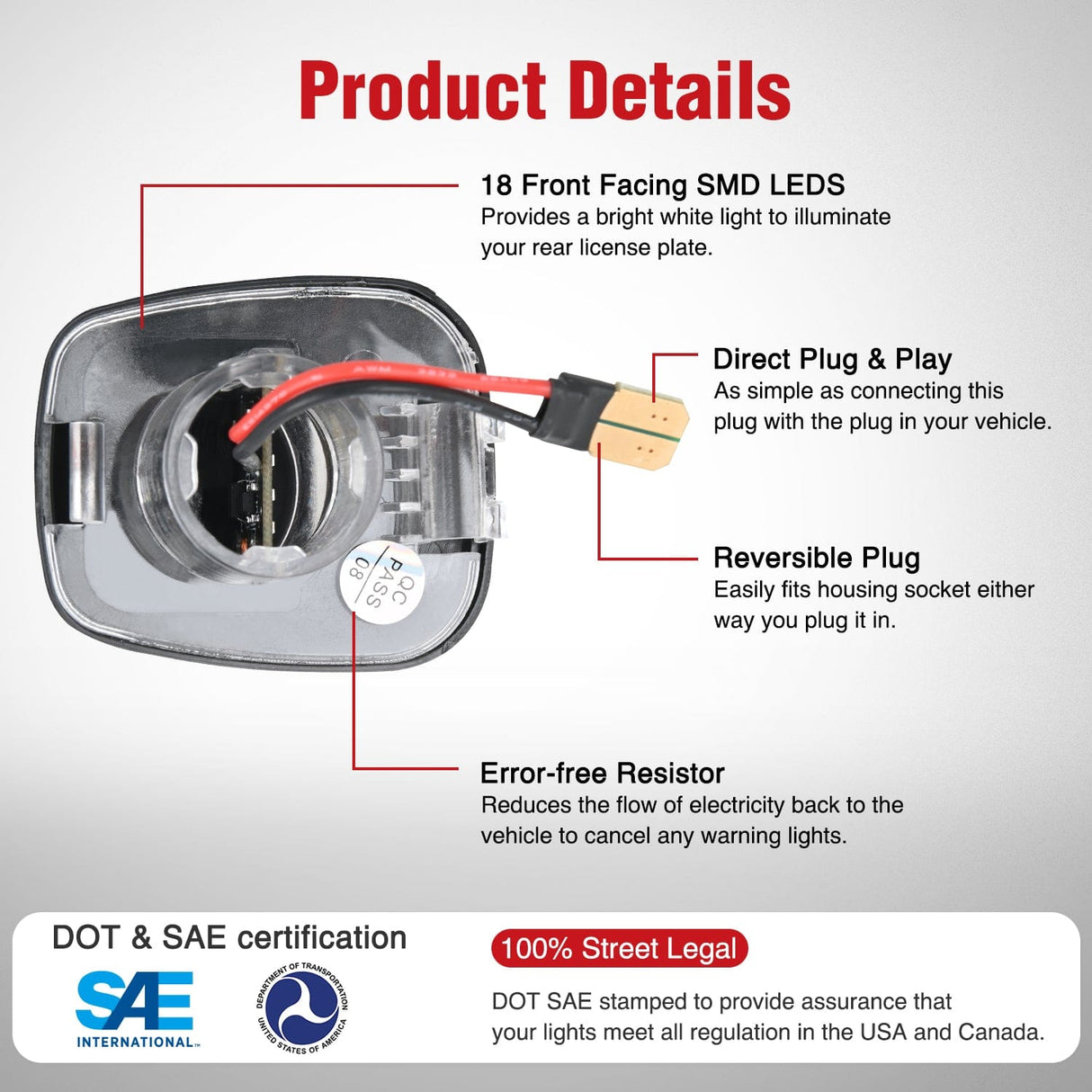 Tail Brake Turn Reverse Lights License Plate Light Compatible with 2007 2008 2009 2010 2011 2012 2013 2014 2015 2016 2017 2018 2019 2020 2021 Nissan Frontier Navara D40 2007-2015 Titan Armada Xterra Black Housing