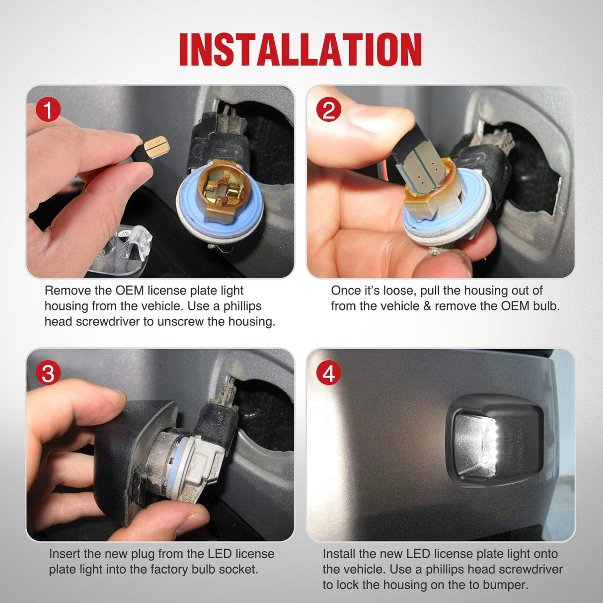 Tail Brake Turn Reverse Lights License Plate Light Compatible with 2007 2008 2009 2010 2011 2012 2013 2014 2015 2016 2017 2018 2019 2020 2021 Nissan Frontier Navara D40 2007-2015 Titan Armada Xterra Black Housing