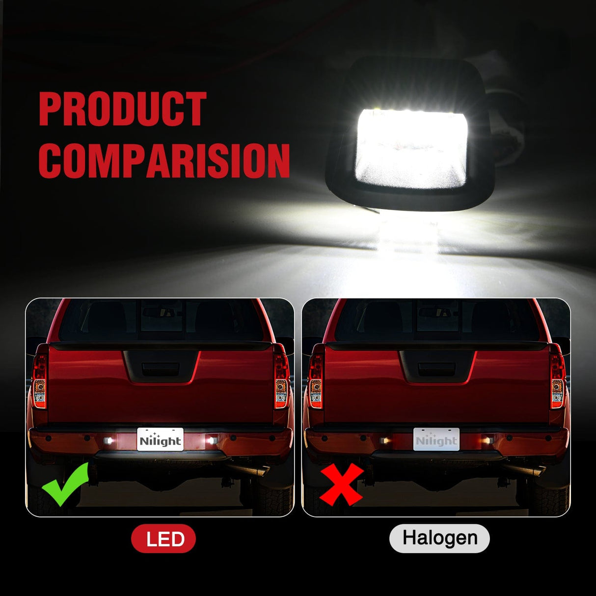 Tail Brake Turn Reverse Lights License Plate Light Compatible with 2007 2008 2009 2010 2011 2012 2013 2014 2015 2016 2017 2018 2019 2020 2021 Nissan Frontier Navara D40 2007-2015 Titan Armada Xterra Black Housing