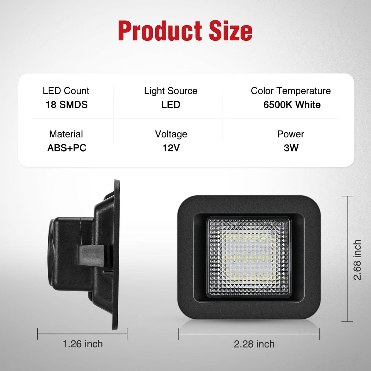 Tail Brake Turn Reverse Lights License Plate Lights Compatible with 2015 2016 2017 2018 2019 2020 F150 Raptor Clear Lens Black housing 6000K White 2PCS Pack