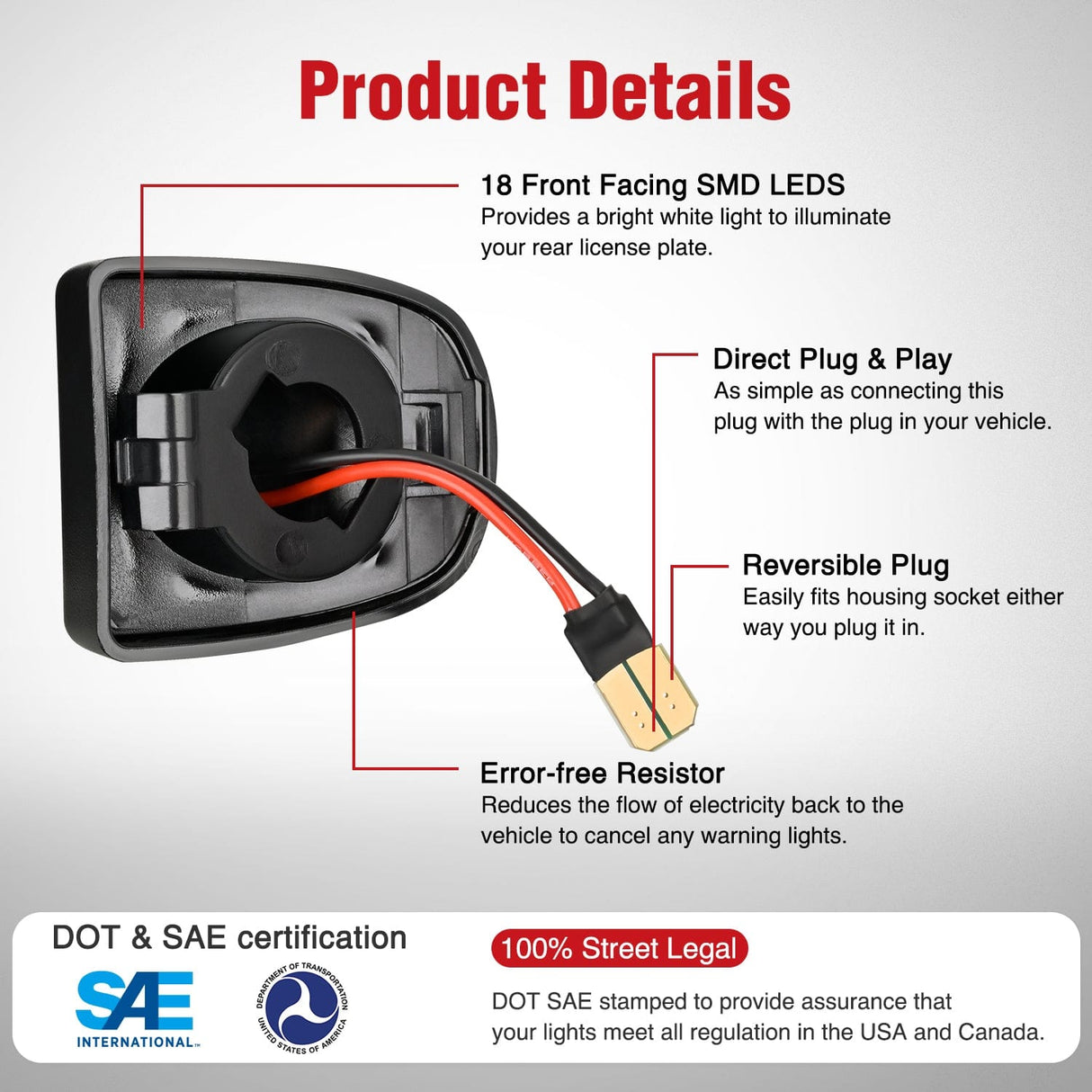 Tail Brake Turn Reverse Lights License Plate Lights Compatible with 1999-2001 2002 2003 2004 2005 2006 2007 2008 2009 2010 2011 2012 2013 Chevy Silverado 1500 2500 3500 GMC Sierra Black housing 6000K White 2PCS Pack