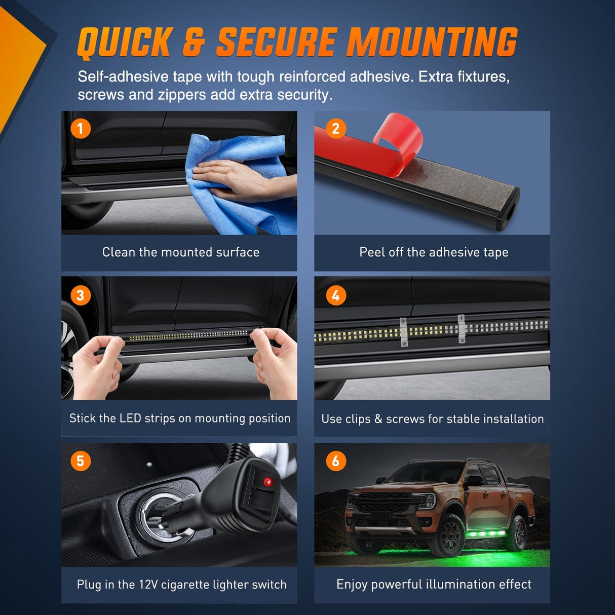 Led light Strip 2PCS 70 Inch Emergency Strobe Light Strip 1125 LED Running Board Lights Green White Flexible Side Flashing Warning Caution Safety Waterproof for Truck Construction Vehicles Pickup