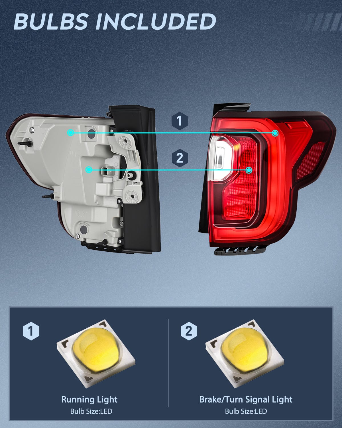 Taillight Assembly Taillight Assembly Compatible with 2020 2021 2022 2023 GMC Acadia Tail Light Replacement OE Style Passenger Side with Bulbs