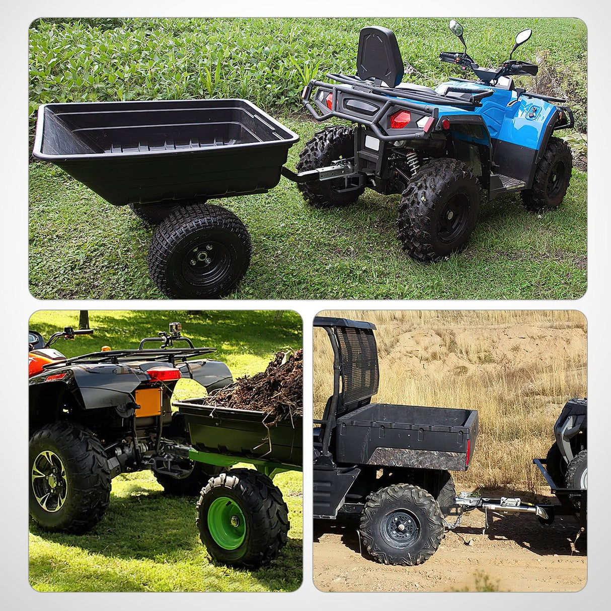 Trailer Hitch 3 in 1 ATV UTV Multi Hitch Mount with 1-7/8 inch Ball Hitch Rated 2000 LBS Fits 2 Inch Receiver Winch Strap Loop Rated 5000 LBS