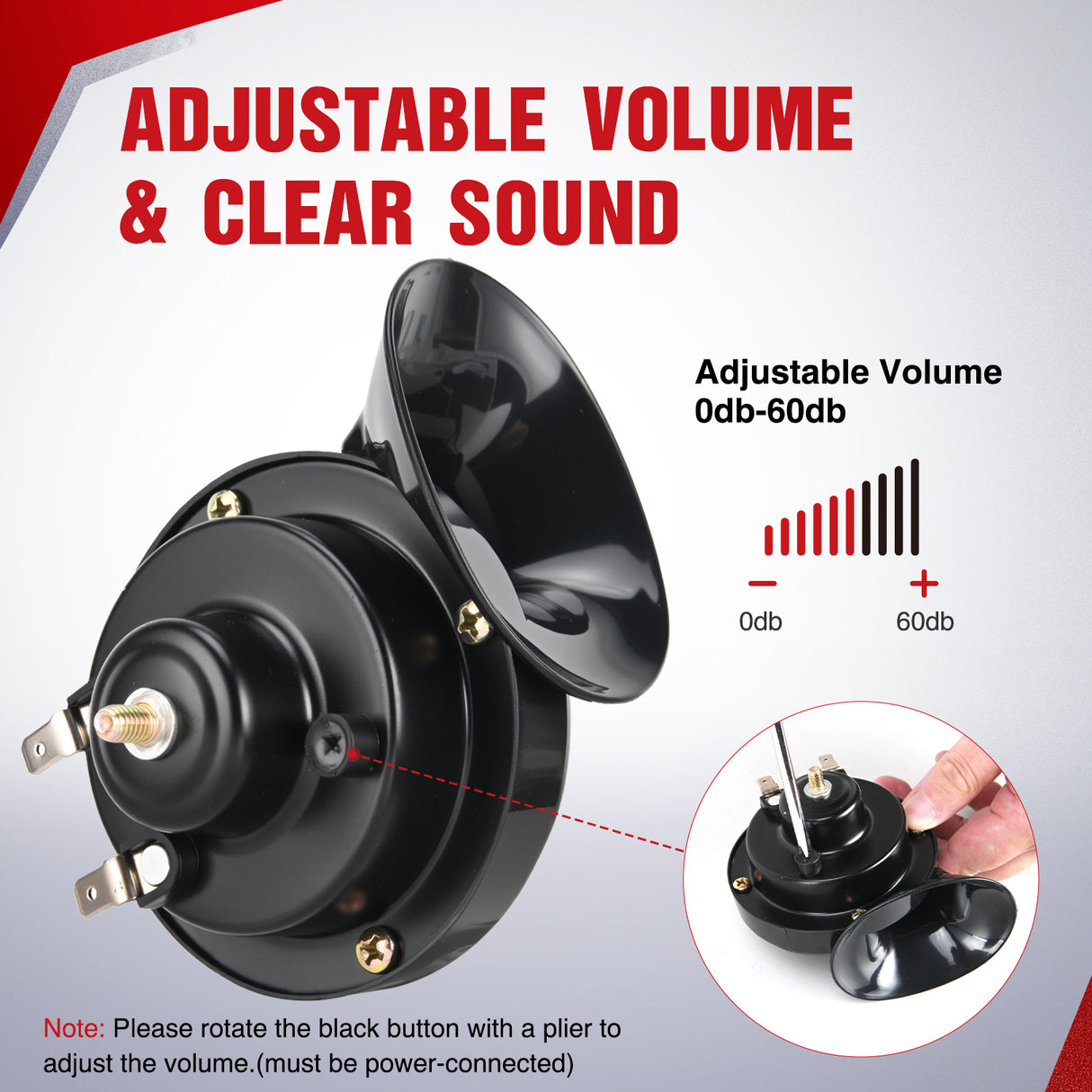 12V UTV Horn Wiring Harness Kit with Blue LED Momentary Rocker Switch 60DB Horn Compatible with Polaris RZR Ranger Can Am Kawasaki Teryx Arctic Cat Yamaha Rhino Golf Cart Tractors