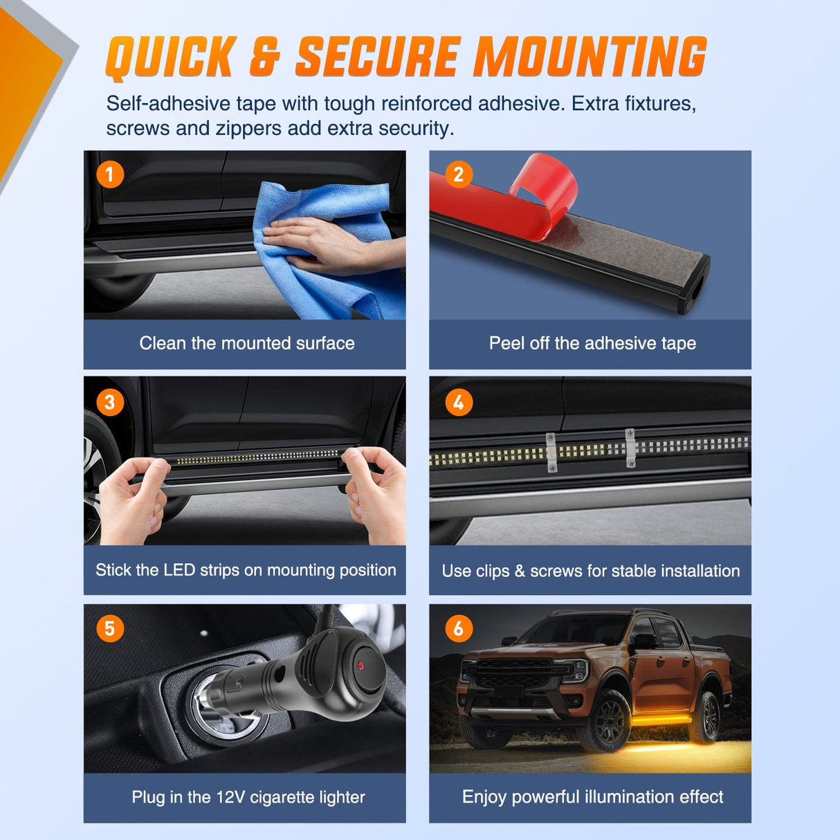 Led light Strip 2PCS 70 Inch Emergency Strobe Light Strip with Controller 864 LED Amber Running Board Lights Flexible Side Flashing Warning Caution Safety Waterproof for Truck Construction Pickup